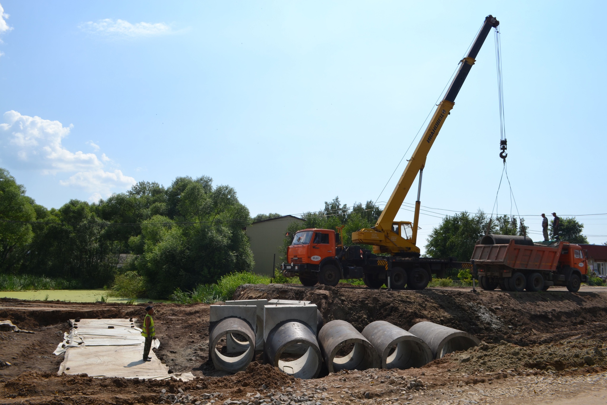 Ремонт дороги в Краснослободском районе.